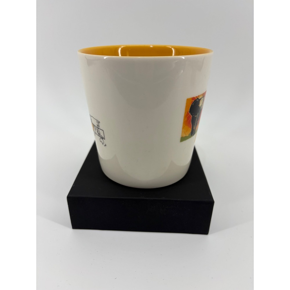 Starbucks Kenya Elephant Coffee Mug 14oz 2005 Africa Arabia White Yellow Cup - Picture 4 of 6
